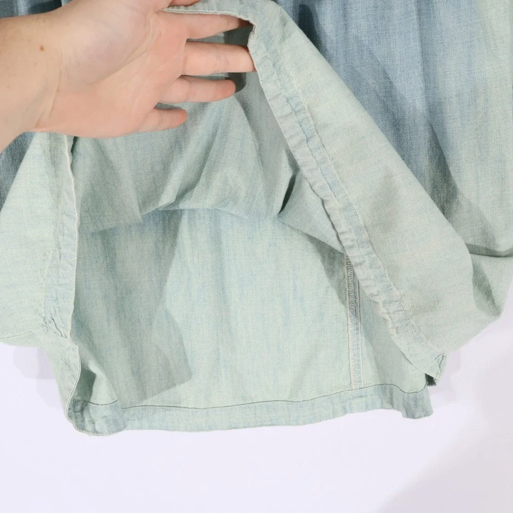 Denim & Supply Ralph Lauren Shirt Dress Women M Blue Ombre Pintuck Classic Retro